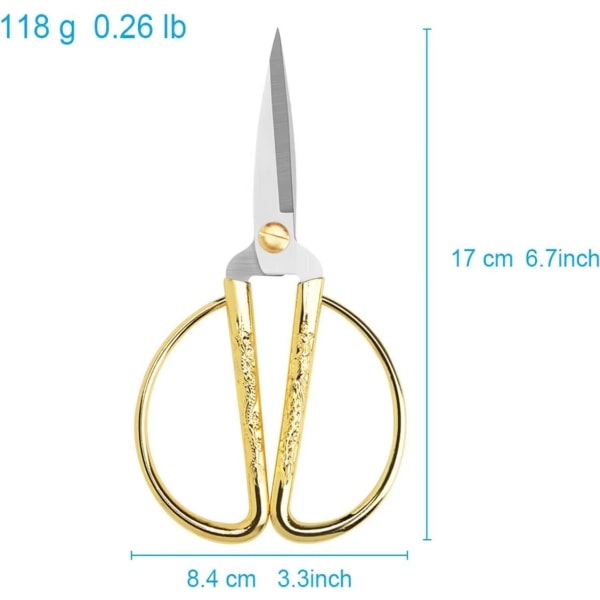 Saks, Spidse, Super Skarpe, Præcis Klip, Bredt Håndtag, 17cm