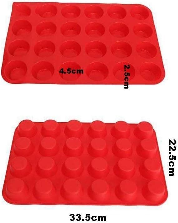 Silikon Mini Muffinform, 4-pakke 24 Kopper Silikonformkopper Bakeform, Silikon Muffinformer Bakeformer - Multifarget