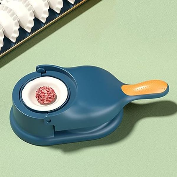 1 stk blå 2 i 1 dumplingsmaskine, dumplingsbagning konditori