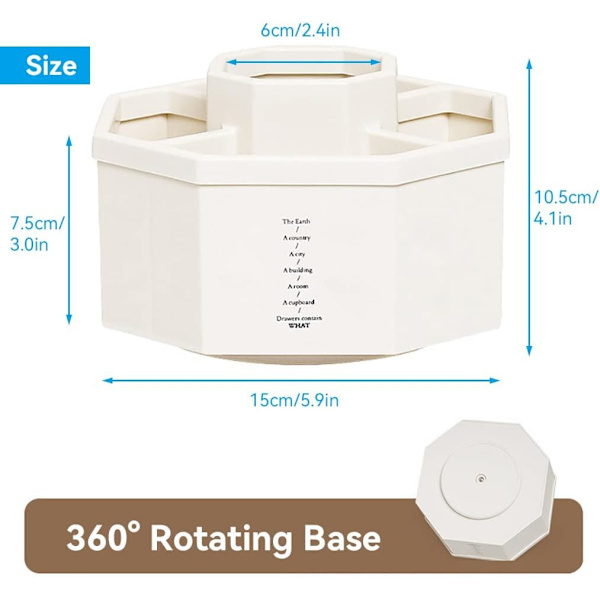 1 stk (Hvid) Roterende Penneholder, Kreativ 360 Graders Rotation