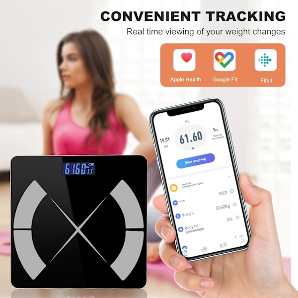APP Kropsfedt Vægt Genopladelig Intelligent Vægt, Digital