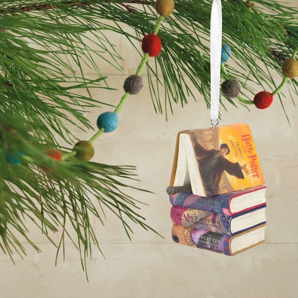 1 Harry Potter stabelbok med tryllestav julepynt juletrepynt