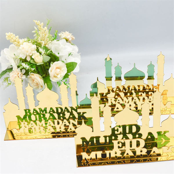 1 stk Eid Mubarak Dekor, Akryl Ramadan Senterpynt, Islamsk