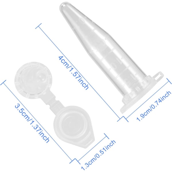 100 x 1.5ml centrifuge tubes / EP tubes with cap and pointed