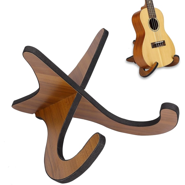 1 stk aftageligt træ ukulele stativ Foldbart guitarstativ Solid