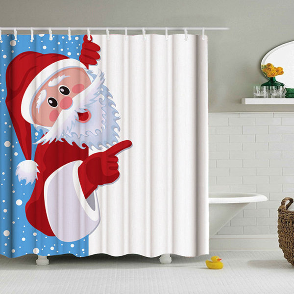 180cm x 200cm, Julduschdraperi, Vinter Snö Säsong Tomte