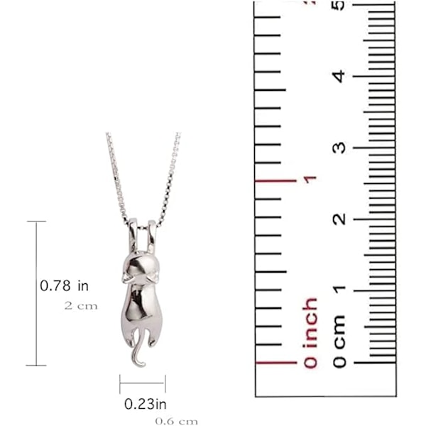 Halsband med katt i sterling silver för kvinnor