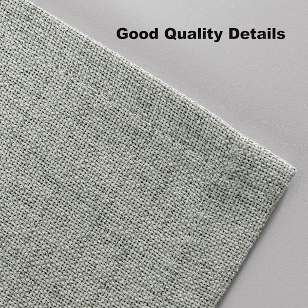 99% Total Blackout Gardiner 40 cm Lengde for Vindubehandling, Faux Linen Termisk Isolerte Gardinringer for Soverom