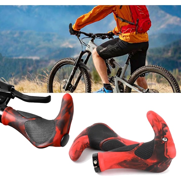 (22mm) Terrengsykkelgrep, Sklisikre Gummigrep, Ergonomiske Sykkelgrep, Doble Lock-On MTB-grep, Universell B