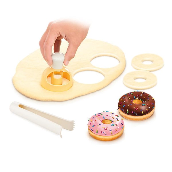 1 stk Donut kakeform med dypping Donut Cutter Tongs DIY Cookie Mold Stamp Desserts Cutter Donuts Mold Kjøkken Baking Tool
