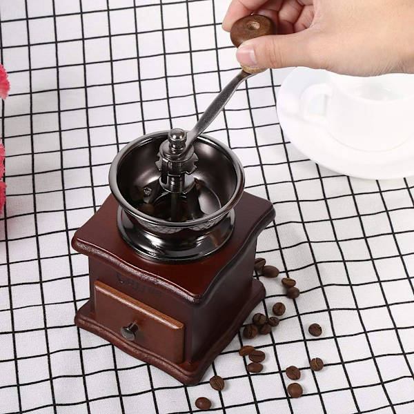 Manuell Kaffeekvern, Bærbar Retro Design Kaffe Bønne Håndkvern Manuell Mini Mølle Hjem Kontor Bruk Dekorasjon M