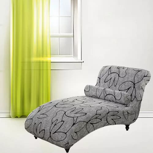 Elastisk Överdrag för Soffchaise, Utan Armstöd, i Jacquard