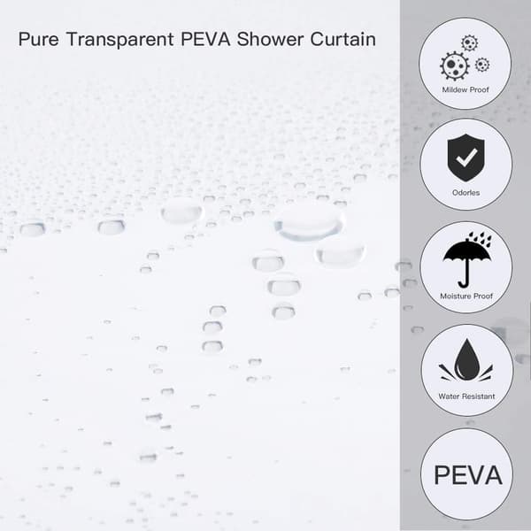 Transparent duschdraperi PEVA duschdraperi mögelbeständig och
