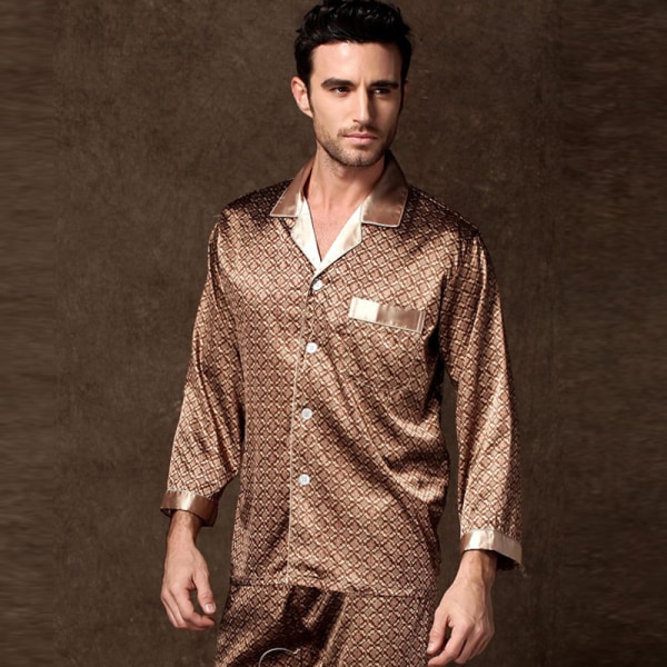 Herr designerpyjamas för män Nattkläder långärmade sovtröjor