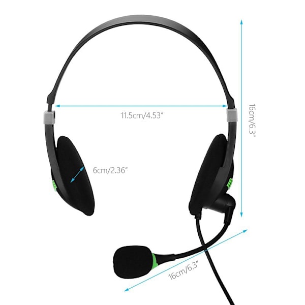 1 stk USB-interface headset lydkabel justerbar volumen