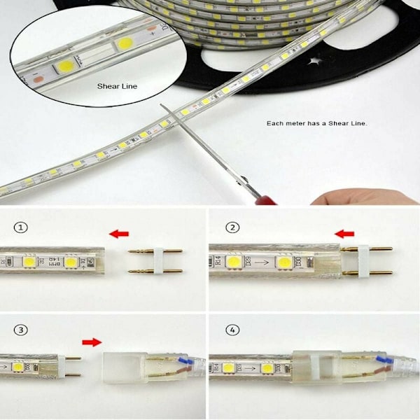 1m LED-remsa - varmvit, 5050 SMD-remsa 60 lysdioder/m, stark bakgrundsbelysning