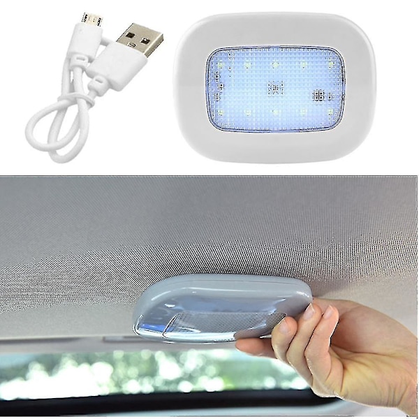 Auto Lampe Bil Dør Led Bil Takbelysning Bagasjerom Lampe Kuppel Lys Leselys Velkomstlys Taklampe Revers Halerow Interiør Blått LysBeige Skall