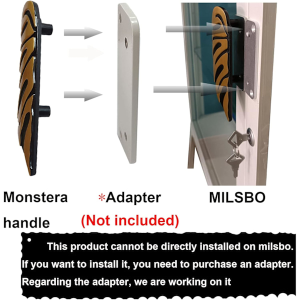 Sølv skap håndtak blad knotter for Milsbo drivhus skap, Monstera glassdør skap håndtak tilbehør kompatibel med skap
