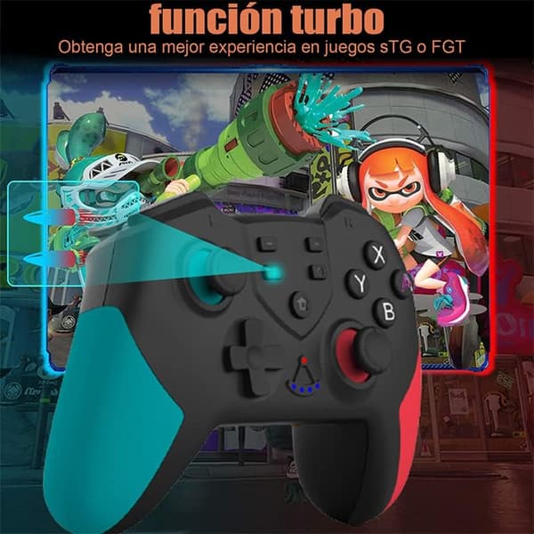 Trådløs Controller til Nintendo Switch, Trådløs Bluetooth Controller med Turbo, Gyroskopakse og Dobbelt Vibration
