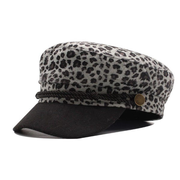 Kvinnor Basker Spikes Vinter Murgröna Flat Hat Leopard Basker