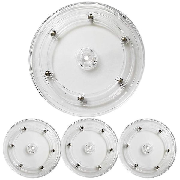 4pcs Clear Lazy Turntable, 6 Inch Acrylic Turntable Bearing For Decorating Cookies, Clear Swivel Or