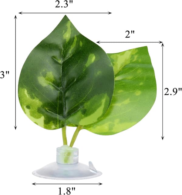 4 stk Akvarium Dekorative Planter med Sugkopp Betta Blader
