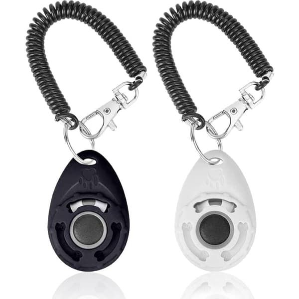 2-pack klicker för hundträning med handledsrem, klicker för husdjursträning