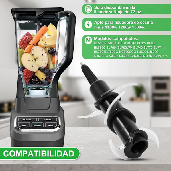 Ninja Blenderblad, 6-bladiga rostfria stålmixerblad för Ninja Blender, kompatibel med Ninja Blender