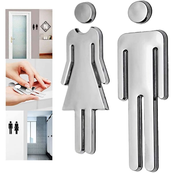 WC-kyltti 12cm, WC-talonumero, ruostumattomasta teräksestä valmistettu kyltti 2 kpl