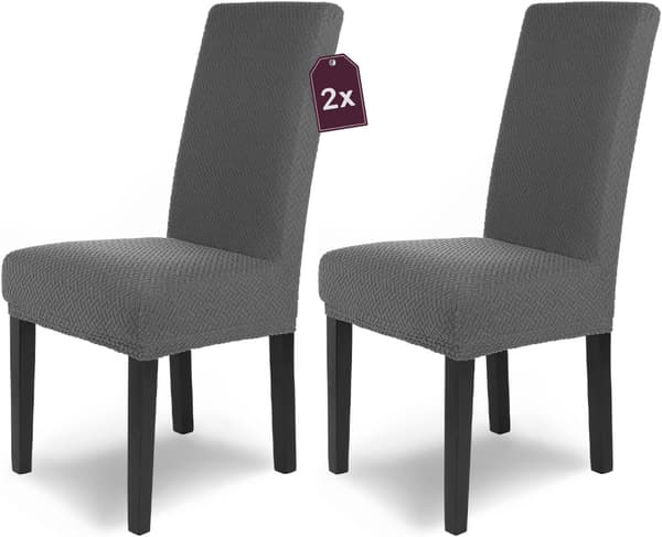 2-delt elastisk flanell stolsbekledning / antrasitt / hengestol