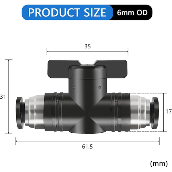 (6mm)5stk Pneumatisk Konnektor Pneumatisk Kugleventil Pneumatisk Manuel Ventil Kan Styre Åbning Og Lukning Af Fluid Hurtigkoblinger Adapterkontakt