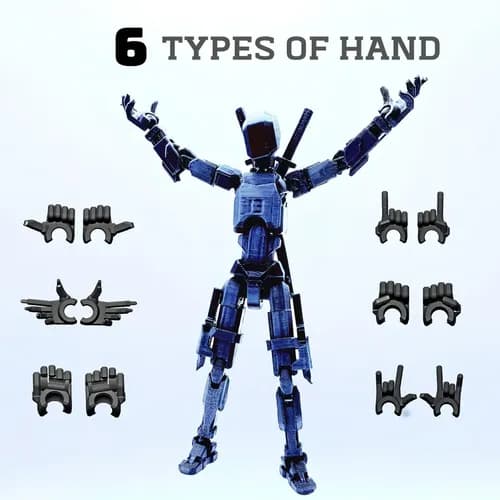Dummy13 3D-tryckt Actionfigur 5.54 Tum (Svart)