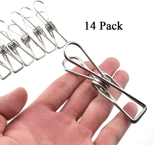 Klesklyper Chip Clips Helt i Metall Rustfritt Stål Ingen Rustflekker