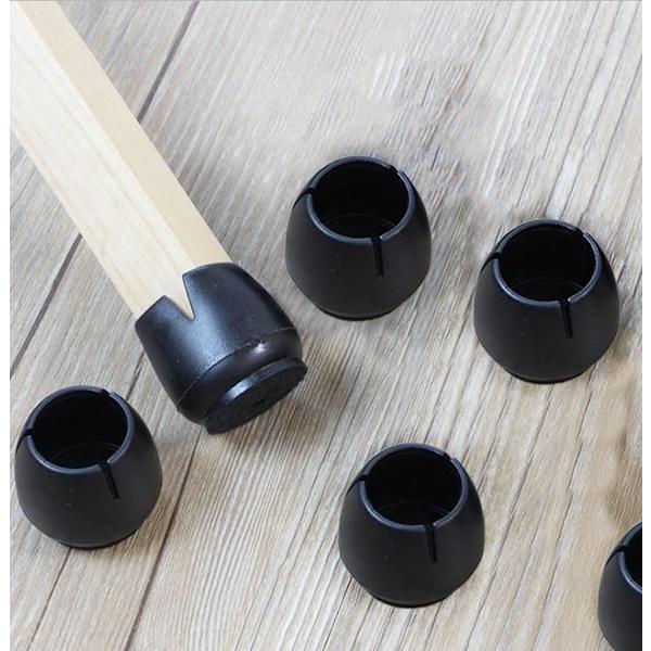 32 Stycken Möbel Stolsbensskydd Stolsbensskydd Gummi Stolsbensskydd Runda Benskydd, 12-17MM (Svart)