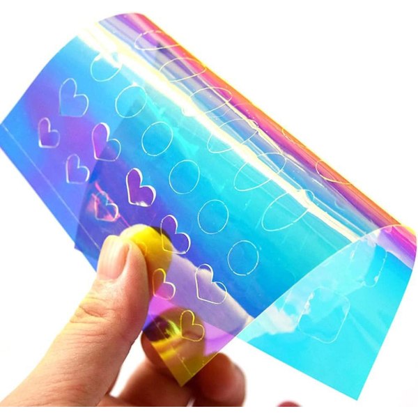 11 färger aurora nagelfilm cellofan laser klistermärke set spik