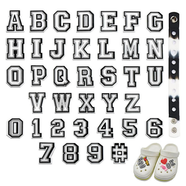 Dongdong Sko Dekorative Smykker Tilbehørssæt Alphabet