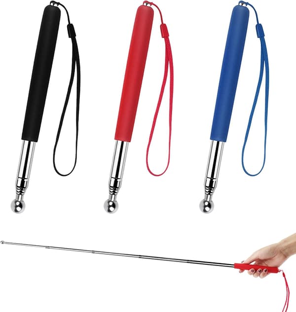 Utdragbara Pekstift, 3 st Teleskopiska Presentationspennor,
