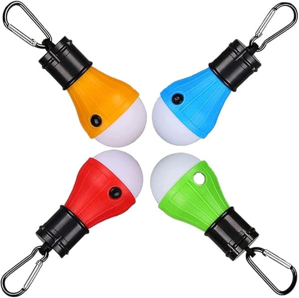 Campinglys, 4 bærbare LED-pærer, LED-batteridrevet