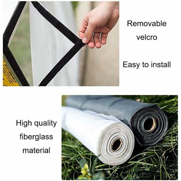 1x1,5 m, Anti Myg Insekt Flue Vinduesnet Gardin, DIY Vinduesnet Fremstilling Selvklæbende Mesh Gardin