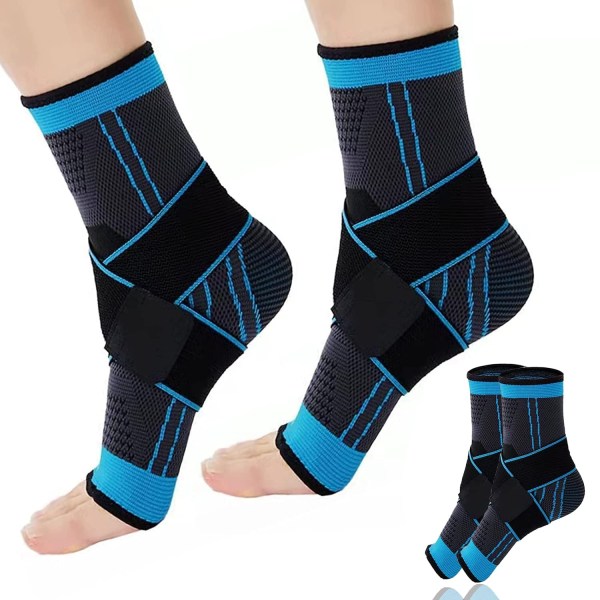 2 Pieces Sprained Ankle Brace, Adjustable Foot Ankle Support for