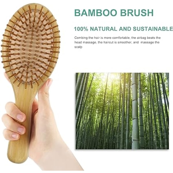 Hårborste - Naturlig hårborste för hårborste i bambu, för kvinnor,