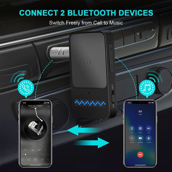 Bluetooth 5.0-mottaker, 3,5 mm bil-Bluetooth-adapter, Bluetooth