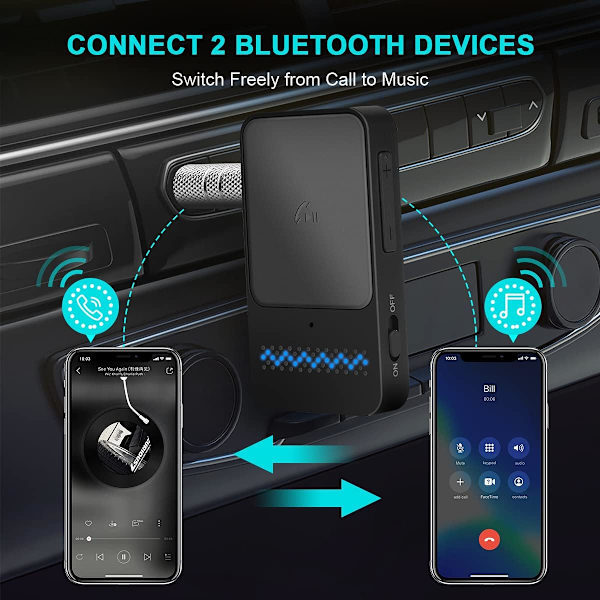 Bluetooth 5.0 -vastaanotin, 3,5 mm auton Bluetooth-sovitin, Bluetooth