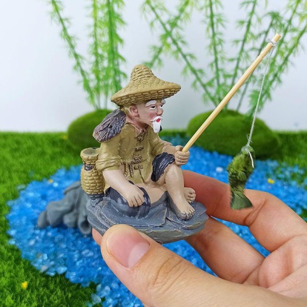 1 Stycke Akvarium Dekoration Resin Figur Staty Trädgårdsskulptur