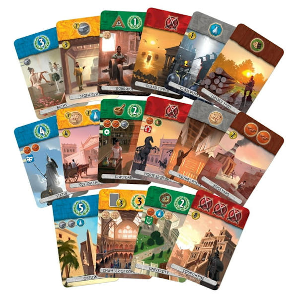 7 Wonders: Duel Fun 2-spillers civilisation-bygger brætspil Repo