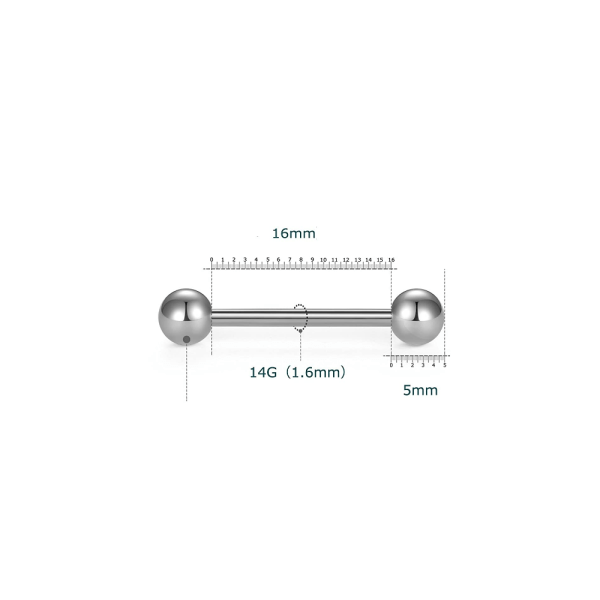 12-pack Tungpiercingringar 14 Gauge 16mm Flexibelt Kirurgiskt Stål 4