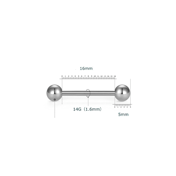 8-pack Tungpiercingringar 14 Gauge 16mm Flexibla Kirurgiskt Stål 4