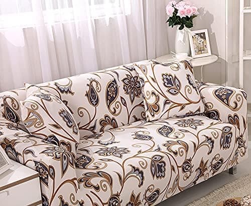 Trykt sofatrekk, stretch-sofabeskyttere for 2-seters sofapute (2-seters/Love seat)