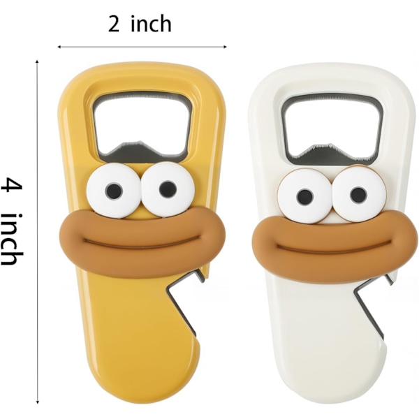 3-i-1 Magnetisk Ölflasköppnare, Kraftig Flasköppnare med Magnet (2-pack)