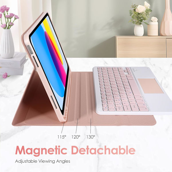 iPad 10. sukupolven Touchpad-kotelo näppäimistön kanssa, Folio-tyyppinen kotelo irrotettavalla näppäimistöllä uudelle iPa